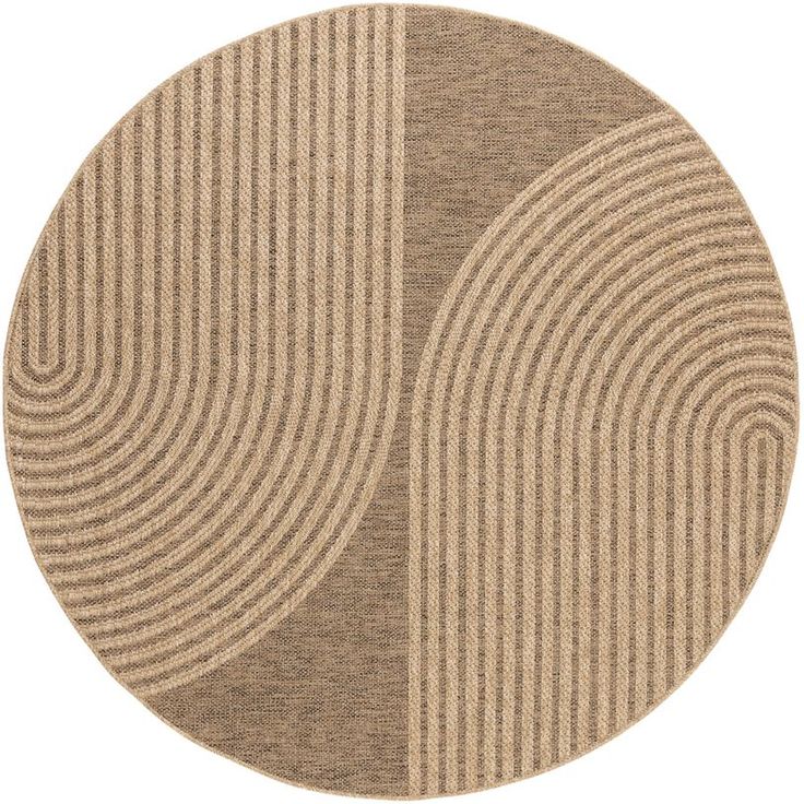 Pyöreä matto Benina Natural Shape, sisä- ja ulkokäyttöön, ruskea, eri kokoja