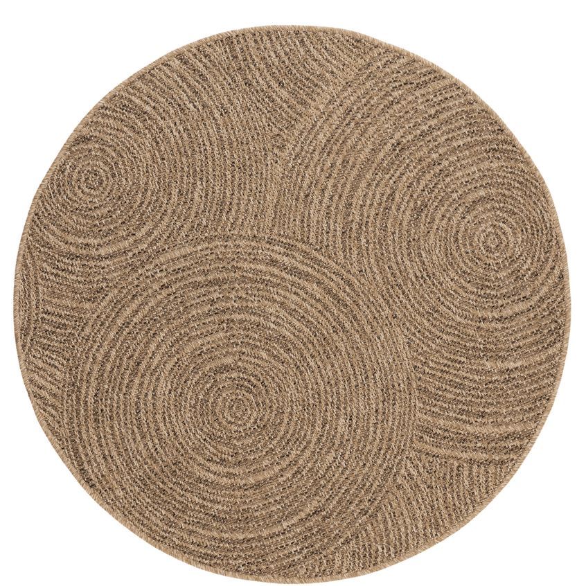 Pyöreä matto Benina Natural Sun, sisä- ja ulkokäyttöön, Ø200cm, ruskea
