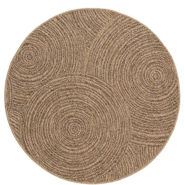 Pyöreä matto Benina Natural Sun, sisä- ja ulkokäyttöön, ruskea, eri kokoja