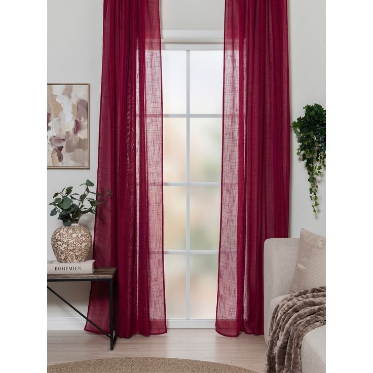 Sivuverho Benina Stella, 140x250cm, punainen, 2kpl/pkt