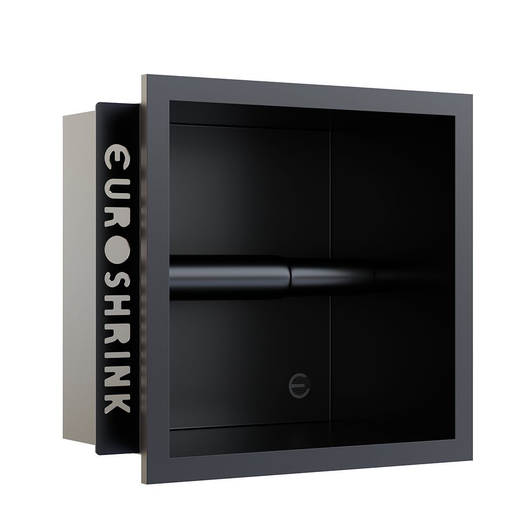 Upotettava WC-paperiteline Euroshrink, 162x162x100mm, mattamusta