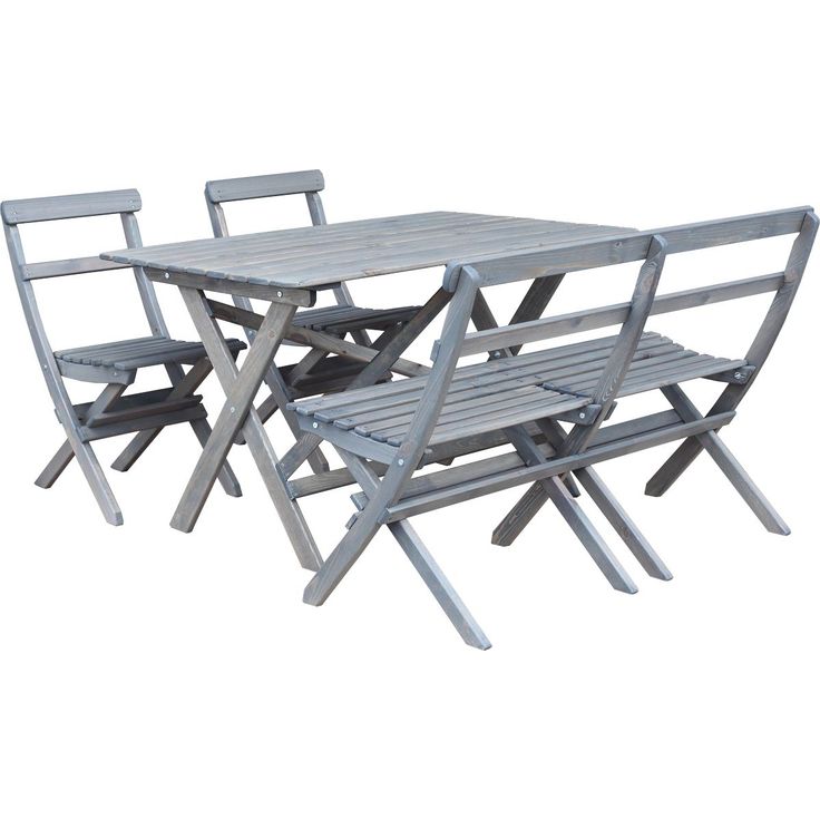 Ruokailuryhmä Baltic Garden Knohult 125cm pöytä + 2 tuolia + sohva harmaa