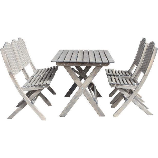 Ruokailuryhmä Baltic Garden Visby 130cm pöytä + 2 tuolia + sohva harmaa
