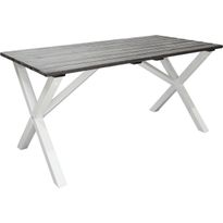 Puutarhapöytä Baltic Garden Scottsdale 150cm harmaa/valkoinen