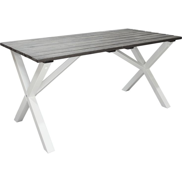 Puutarhapöytä Baltic Garden Scottsdale 150cm harmaa/valkoinen