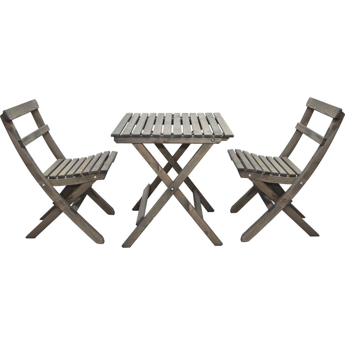 Parvekesetti Baltic Garden Wilma 65x65cm pöytä + 2 Knohult tuolia harmaaa