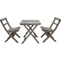 Parvekesetti Baltic Garden Wilma 65x65cm pöytä + 2 Knohult tuolia er värejäa