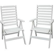 Säätönojatuoli Baltic Garden Bastad 2kpl valkoinen, Verkkokaupan poistotuote