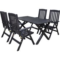 Ruokailuryhmä Baltic Garden Scottsdale 150cm pöytä + 4 tuolia musta