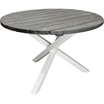Puutarhapöytä Baltic Garden Scottsdale Ø112cm harmaa/valkoinen
