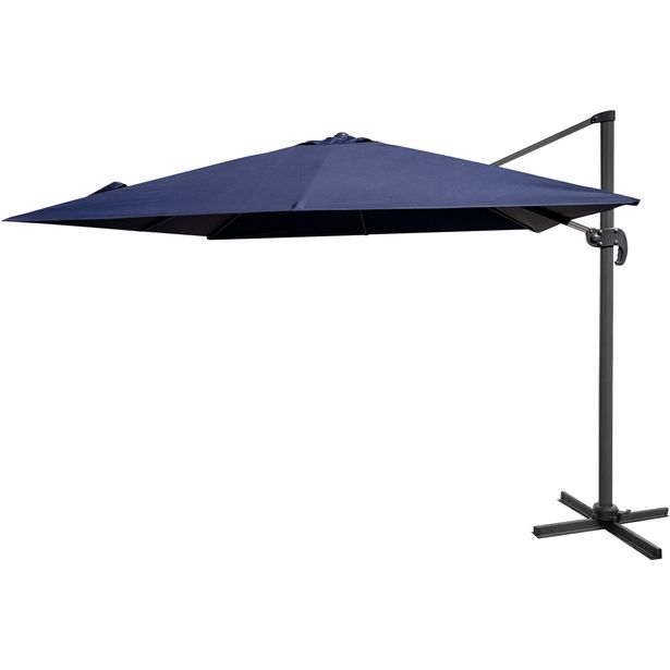 Sivutuettu aurinkovarjo Baltic Garden Miami, 3 x 3 m, sininen