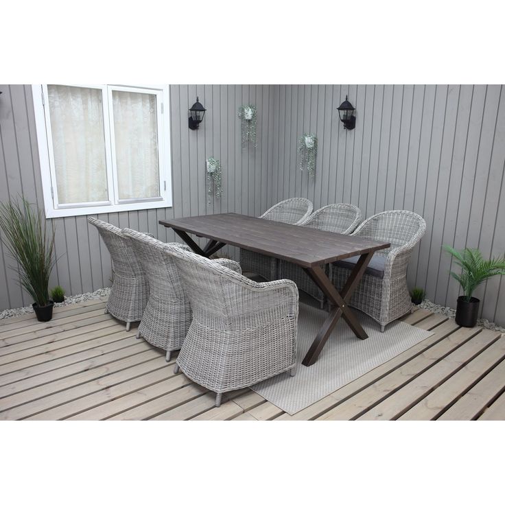 Ruokailuryhmä Baltic Garden, 190x86cm Scottsdale-pöytä + 6 Daisy-tuolia