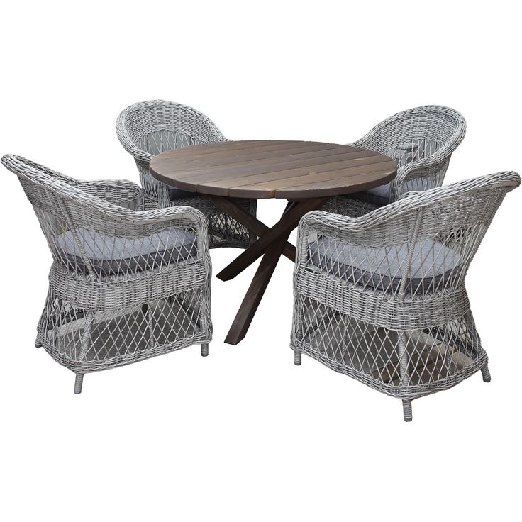 Ruokailuryhmä Baltic Garden, Ø112cm Scottsdale-pöytä + 4 Rosie-tuolia