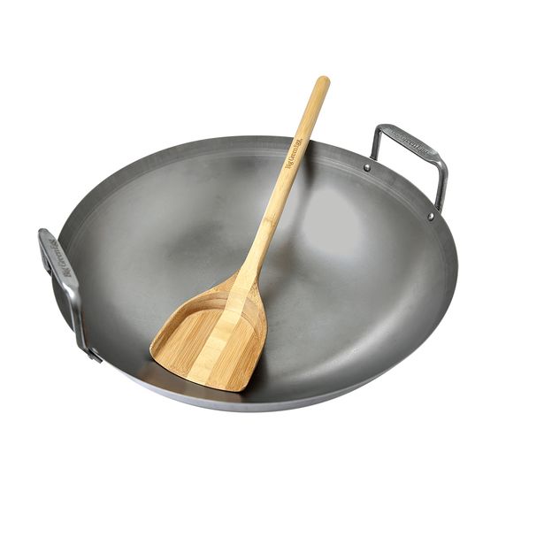 Grilli Wokkipannu + bambulasta Big Green Egg, pyöreä, hiiliteräs