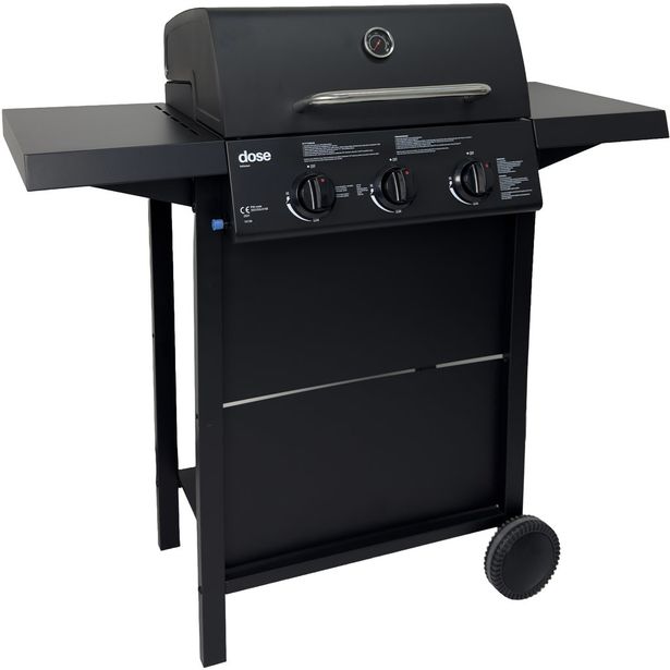 Kaasugrilli Dose Barbeque 10139, 3 poltinta, musta