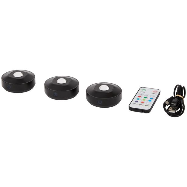 Kohdevalaisin Berg RGB LED ladattava, 3 kpl, musta