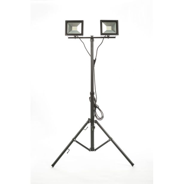 LED Energie Slim LED-valonheitin 2x20W tripod-jalustalla, 2x1600lm, 4500K, IP44