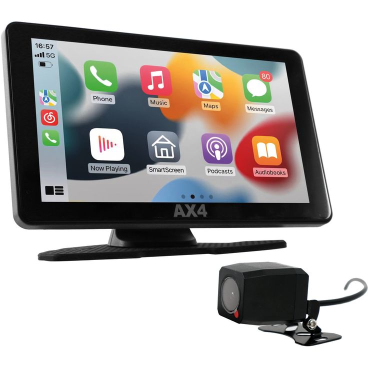 AX4 CarPlay 7" etu- ja takakameralla