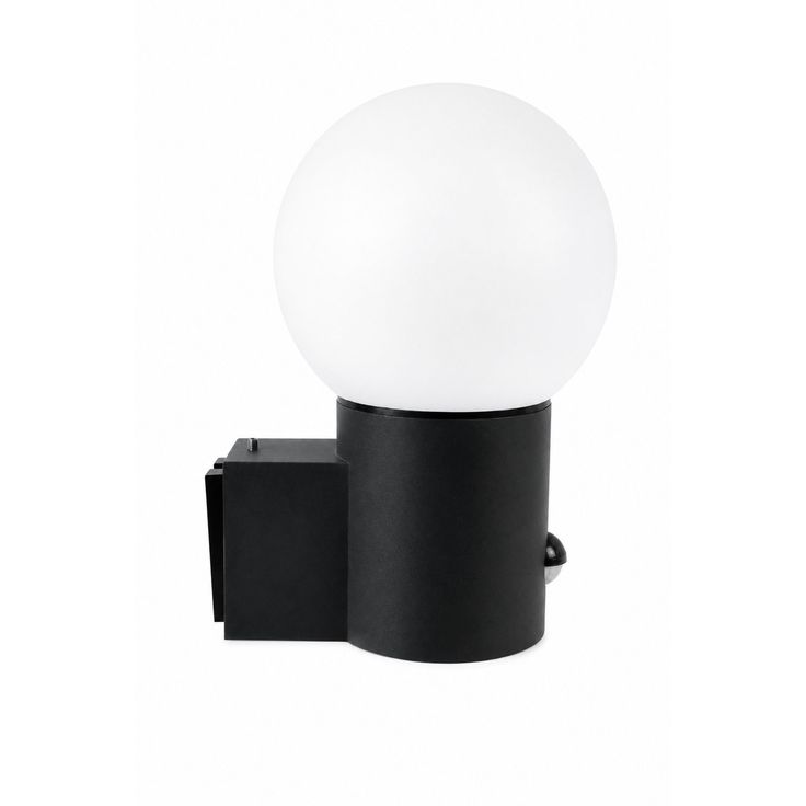 Led Energie Seinävalaisin Globus E27 PIR, tummanharmaa/opaali