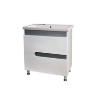 Allaskaappi AquaRodos Premium Lux 80 ja allas Frame, valkoinen/hopea, 840 x 800 x 450 mm