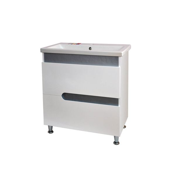 Allaskaappi AquaRodos Premium Lux 80 ja allas Frame, valkoinen/hopea, 840 x 800 x 450 mm