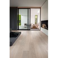 Kovetettu puulattia Bjelin Tammi Viarp 3.0 Powder White XXL, harjattu, mattalakattu - 30084