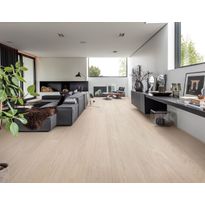 Kovetettu puulattia Bjelin Tammi Larvik 3.0 Powder White XXL, harjattu, mattalakattu - 30087