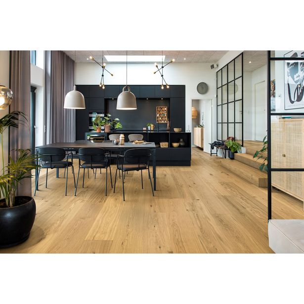 Kovetettu puulattia Bjelin Tammi Eket 3.0 Natural, harjattu, mattalakattu, eri kokoja