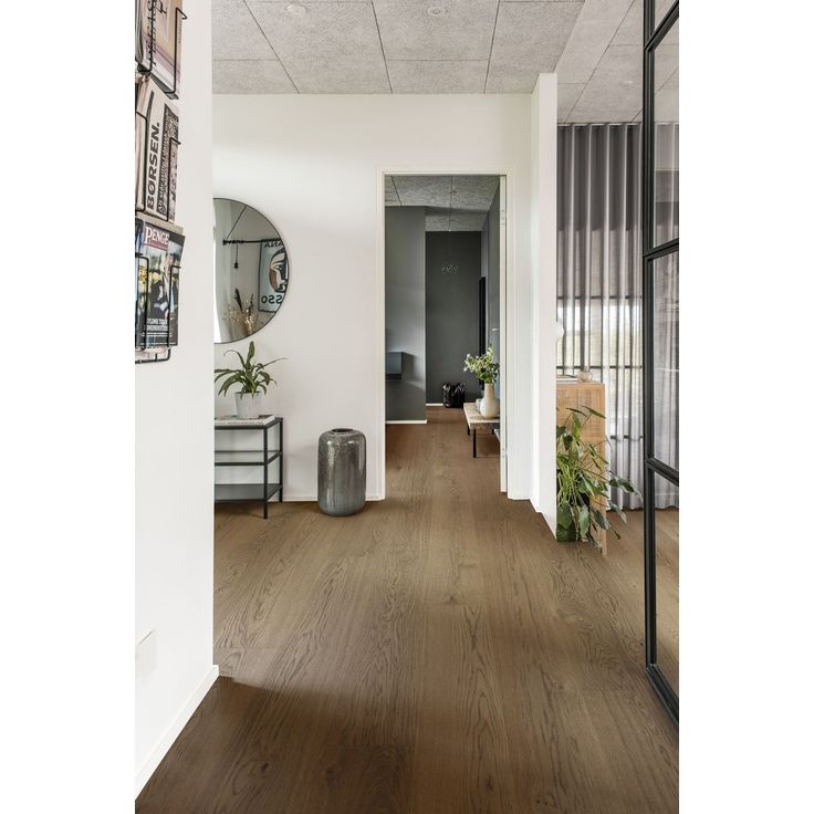 Kovetettu puulattia Bjelin Tammi Lindby 3.0 Shadow Brown, harjattu, mattalakattu