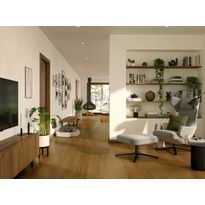 Kovetettu puulattia Bjelin Tammi Tullstorp 3.0 L Terra Brown, harjattu, mattalakattu
