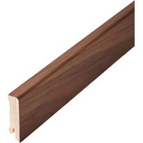 Jalkalista Bjelin 15x60x2400mm viilutettu pähkinä lakattu (sormijatkettu kuusi), Nature