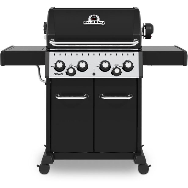 Kaasugrilli Broil King Crown 490, 4 poltinta, sivukeitin, varraspaahdin