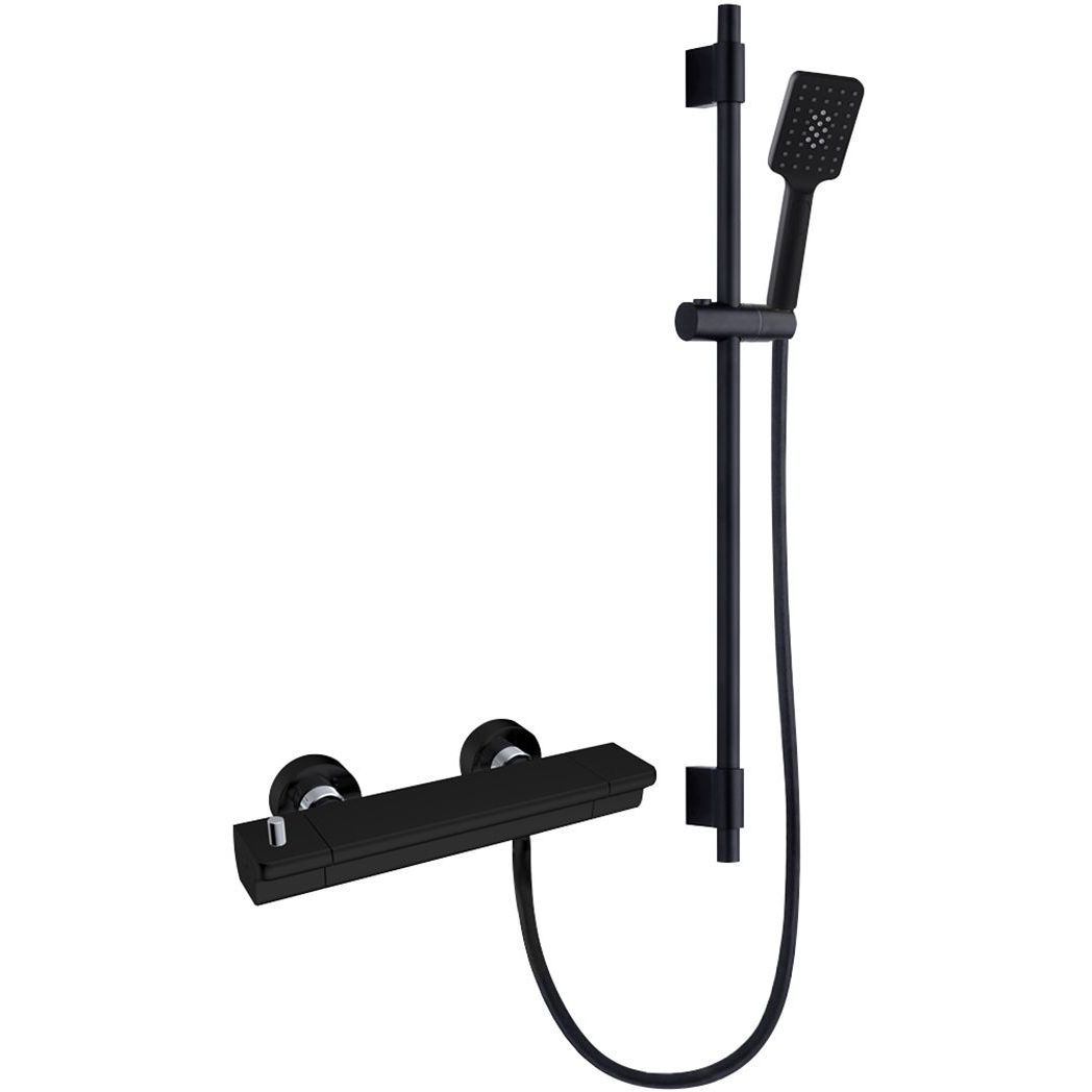 Suihkusetti Bathlife Skur, termostaattihanalla, hierova suihku, musta