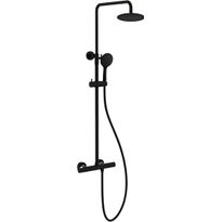 Sadesuihkusetti Bathlife Brusa, termostaattihanalla, suihkupää ⌀240mm, matta musta, Verkkokaupan poistotuote
