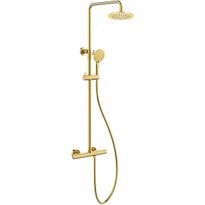 Sadesuihkusetti Bathlife Brusa, termostaattihanalla, suihkupää ⌀240mm, kiiltävä messinki, Verkkokaupan poistotuote