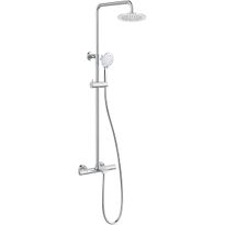 Sadesuihkusetti Bathlife Brusa, termostaattihanalla, suihkupää ⌀240mm, juoksuputkella, kiiltävä kromi, Verkkokaupan poistotuote