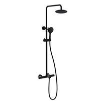 Sadesuihkusetti Bathlife Brusa, termostaattihanalla, suihkupää ⌀240mm, juoksuputkella, matta musta