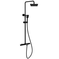 Sadesuihkusetti Bathlife Dagg, termostaattihanalla, suihkupää ⌀225mm, juoksuputkella, matta musta