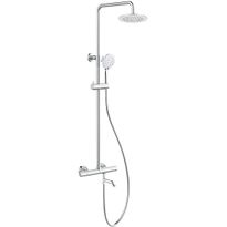 Sadesuihkusetti Bathlife Brusa, termostaattihanalla, suihkupää ⌀240mm, Fylla-juoksuputkella, kiiltävä kromi
