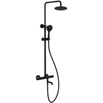 Sadesuihkusetti Bathlife Brusa, termostaattihanalla, suihkupää ⌀240mm, juoksuputkella, matta musta