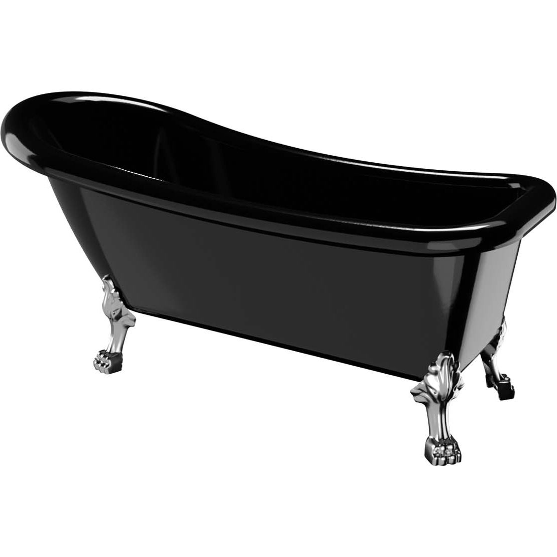 Kylpyamme Bathlife Ideal, 1530x760 mm, musta, kromiset tassut