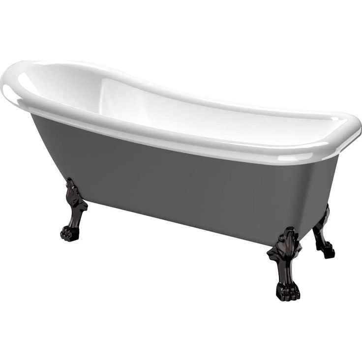 Kylpyamme Bathlife Ideal, 1530x760 mm, harmaa/musta