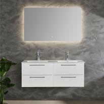Allaskaappi kaksoisaltaalla Bathlife Lust, 1200x480mm, valkoinen