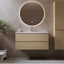 Allaskaappi pesualtaalla Bathlife Eufori, 1000mm, vaalea tammi, Verkkokaupan poistotuote