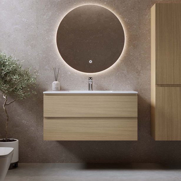 Allaskaappi pesualtaalla Bathlife Eufori, 1000mm, vaalea tammi