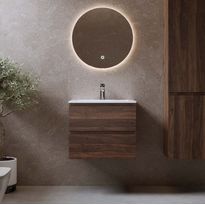 Allaskaappi pesualtaalla Bathlife Eufori, 600mm, pähkinä, Verkkokaupan poistotuote