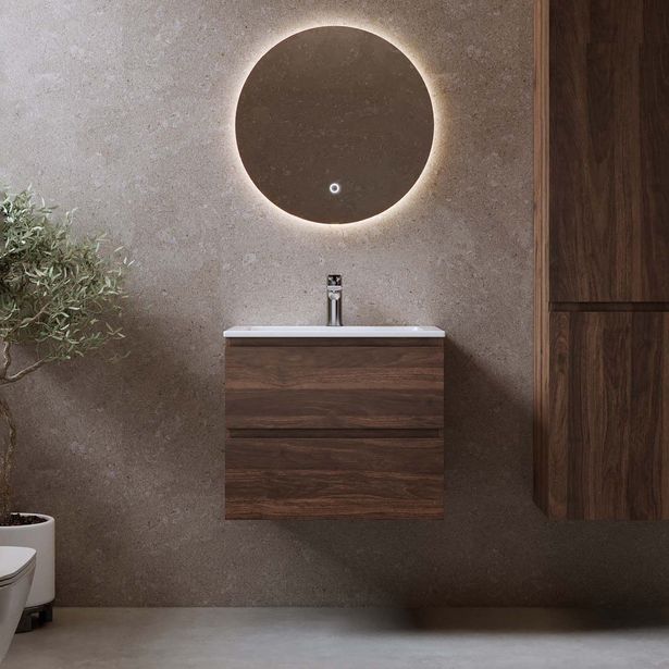 Allaskaappi pesualtaalla Bathlife Eufori, 600mm, pähkinä