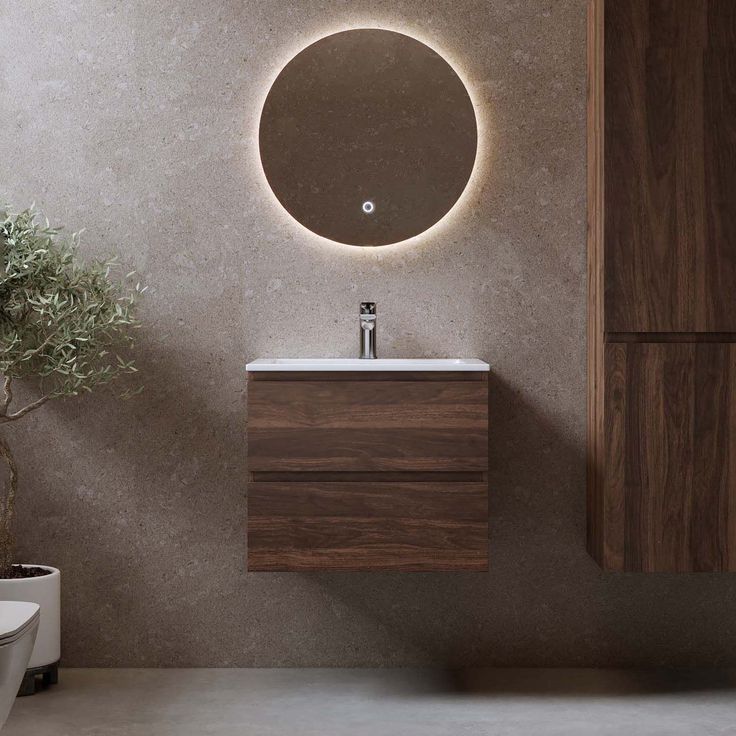 Allaskaappi pesualtaalla Bathlife Eufori, 600mm, pähkinä