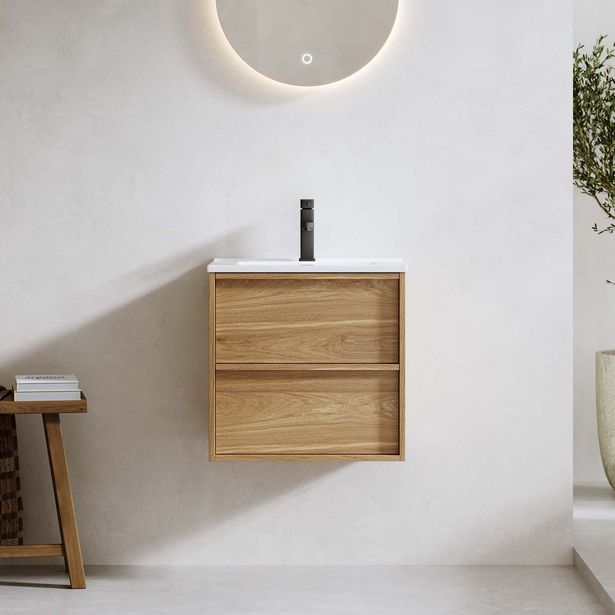 Allaskaappi altaalla Bathlife Charm, 50 cm, tammi