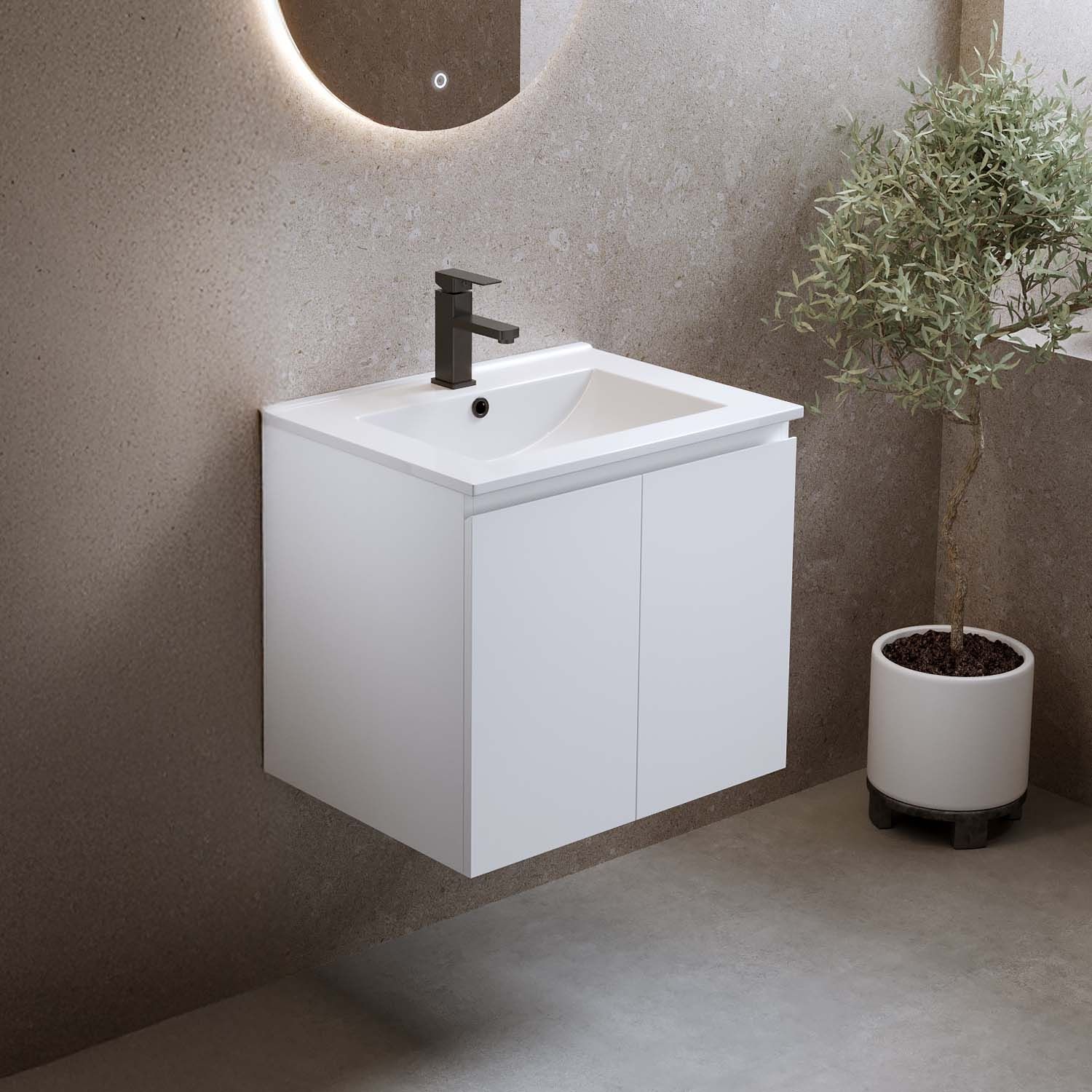 Allaskaappi altaalla Bathlife Smila, 60 cm, valkoinen